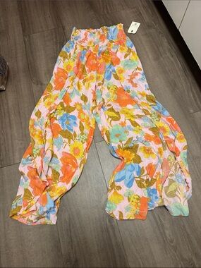 Bright Floral Harem Pants - Multicolor